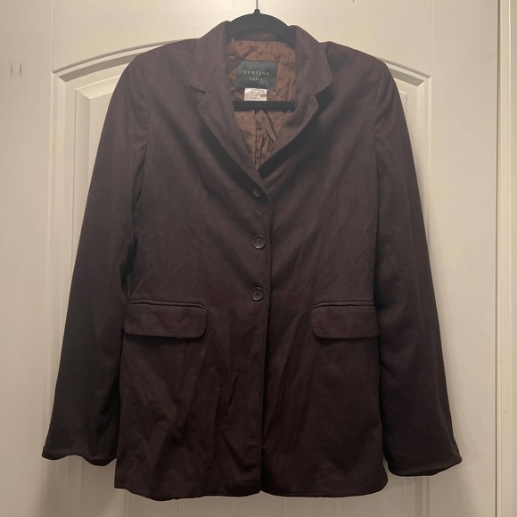 Vertigo Paris Women's Brown 3-Button Front Casual Business Blazer Suit Size‎ L - Picture 1 of 3